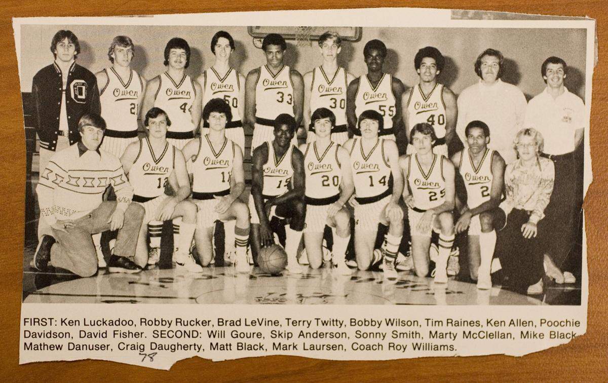 Roy Williams’ basketball team at Charles D. Owen High School in Black Mountain, N.C. in 1978.