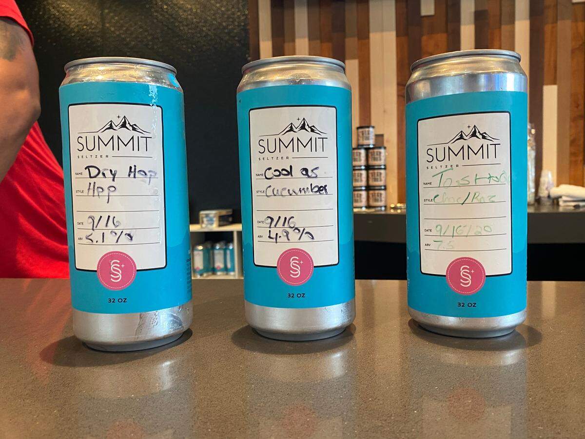 Seltzers on draft at Summit Seltzer range from non-alcoholic to those with an up to 8% ABV.