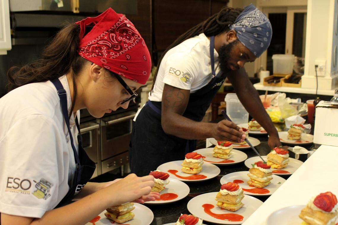 Chefs AJ Sankofa and Kristina Gambarian appeared on “The Great Food Truck Race” with their business, ESO Artisanal Pasta. Now, it’s coming to Charlotte’s Optimist Hall.