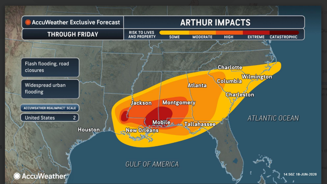 Remnants of Tropical Storm Arthur may bring 2 inches of rain to Charlotte, NWS says