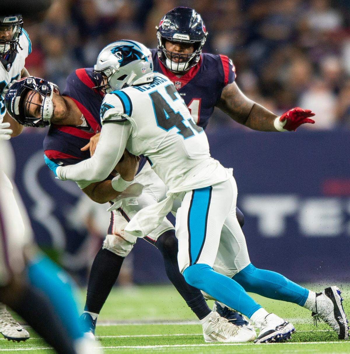 Panthers Texans during the game at NRG Stadium on Thursday, September 21, 2021 in Houston, TX.