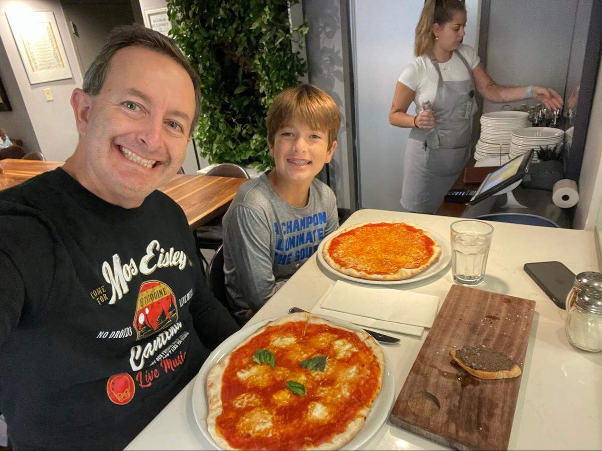 Jamie and Tristan Graziano at Pizzeria Omaggio.