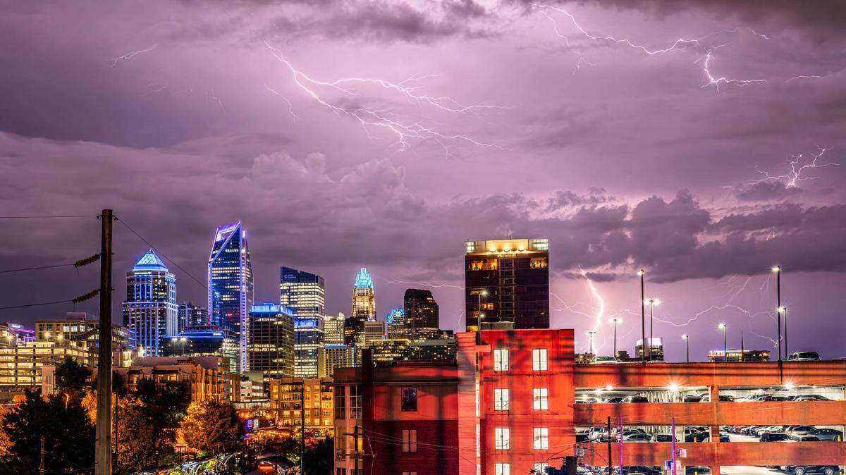 Lightning over Charlotte August 26, 11:55 p.m.