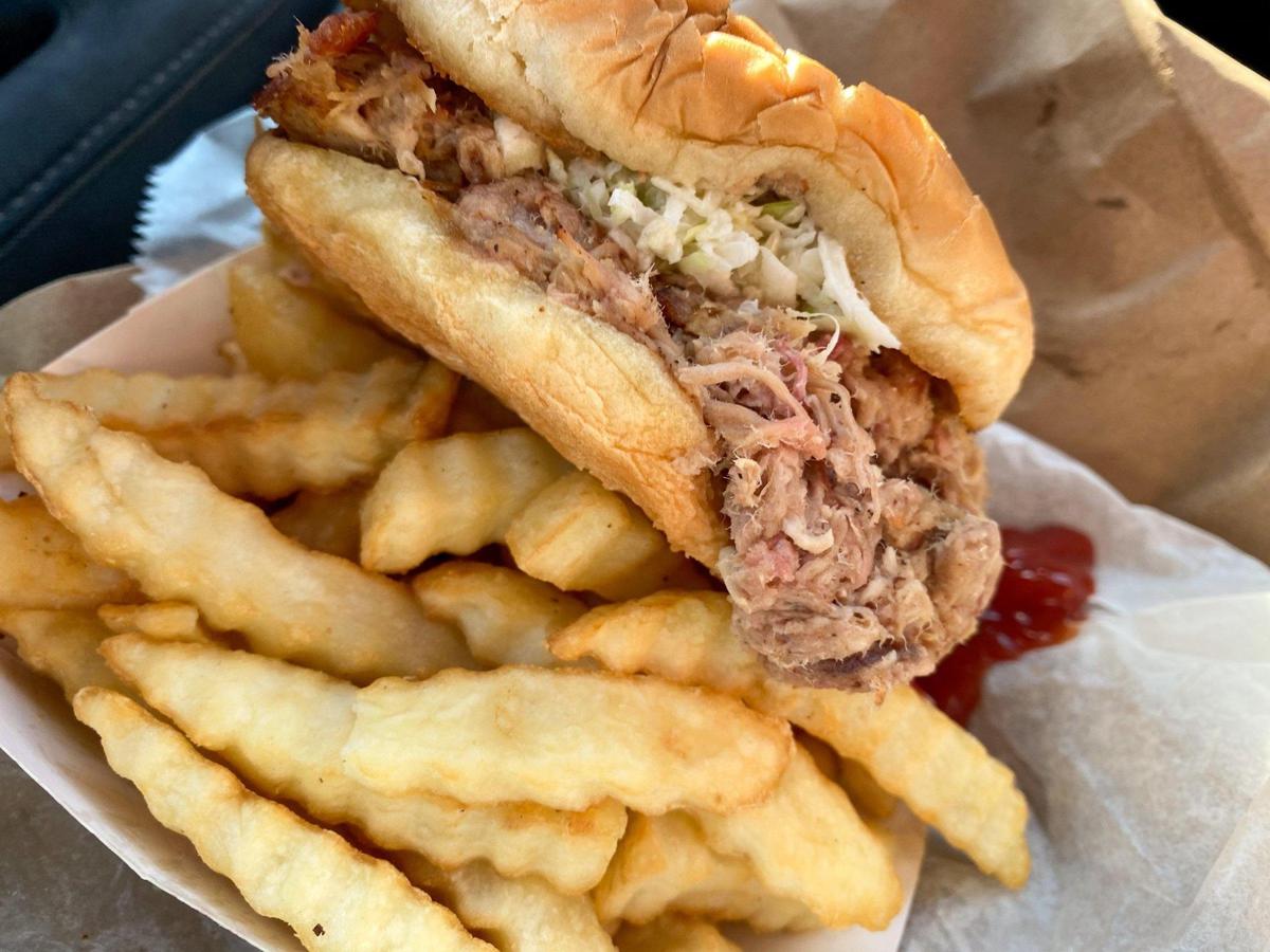 Benton’s Crossroads Grill in Monroe has old fashioned BBQ and chicken & dumplings ready for a quick pickup. If you happen to make it home with the fries uneaten, re-crisp them in an air fryer or spread them on a baking sheet in the oven.