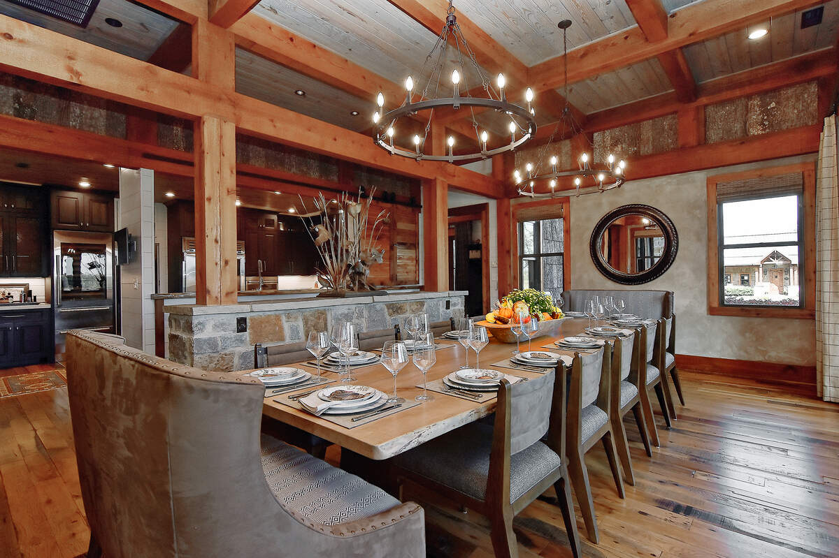 The lodge and cottages feature high end finishes including stone, western red cedar and wood bark siding.