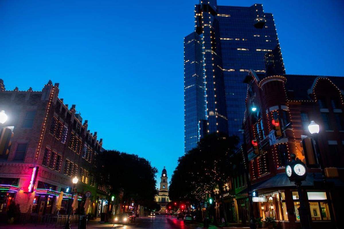 View of downtown Fort Worth, Texas on July 20, 2020 amid the coronavirus pandemic. (Photo by VALERIE MACON / AFP) (Photo by VALERIE MACON/AFP via Getty Images)