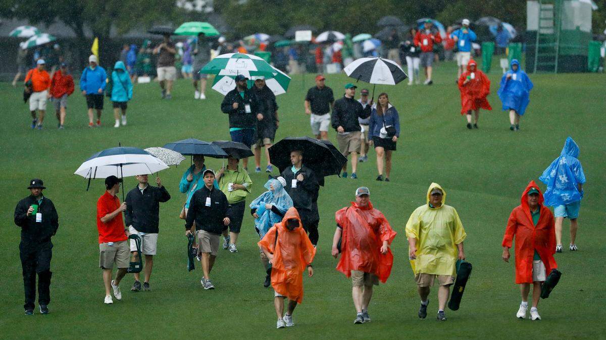 Rain, which hit Augusta National during the practice rounds, is expected to be a bigger threat during the tournament (AP Photo/Matt Slocum)