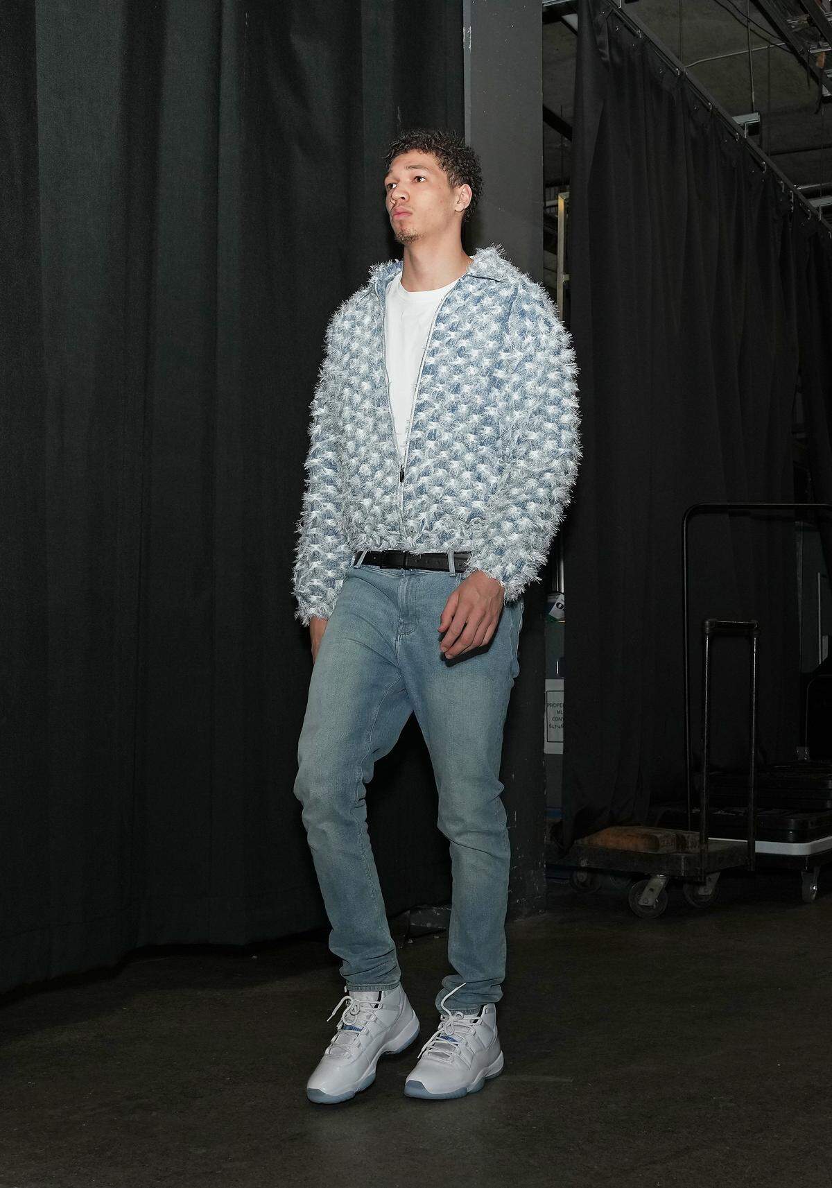 Charlotte Hornets forward Tidjane Salaun (31) arrives at the Scotiabank Arena before a game against the Toronto Raptors.