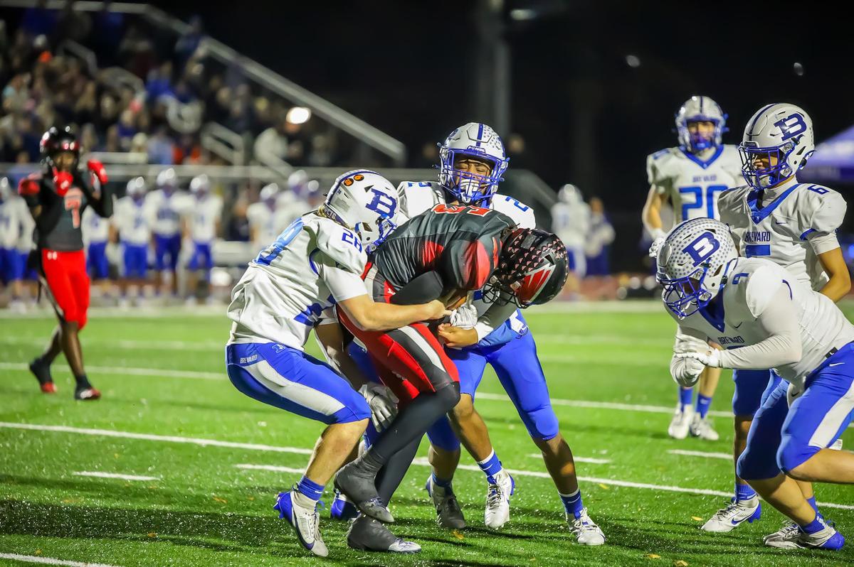 Brevard shuts down Monroe’s offense at the NCHSAA 2A Western Regional championship game at Monroe high school in Monroe NC on Friday December 13th