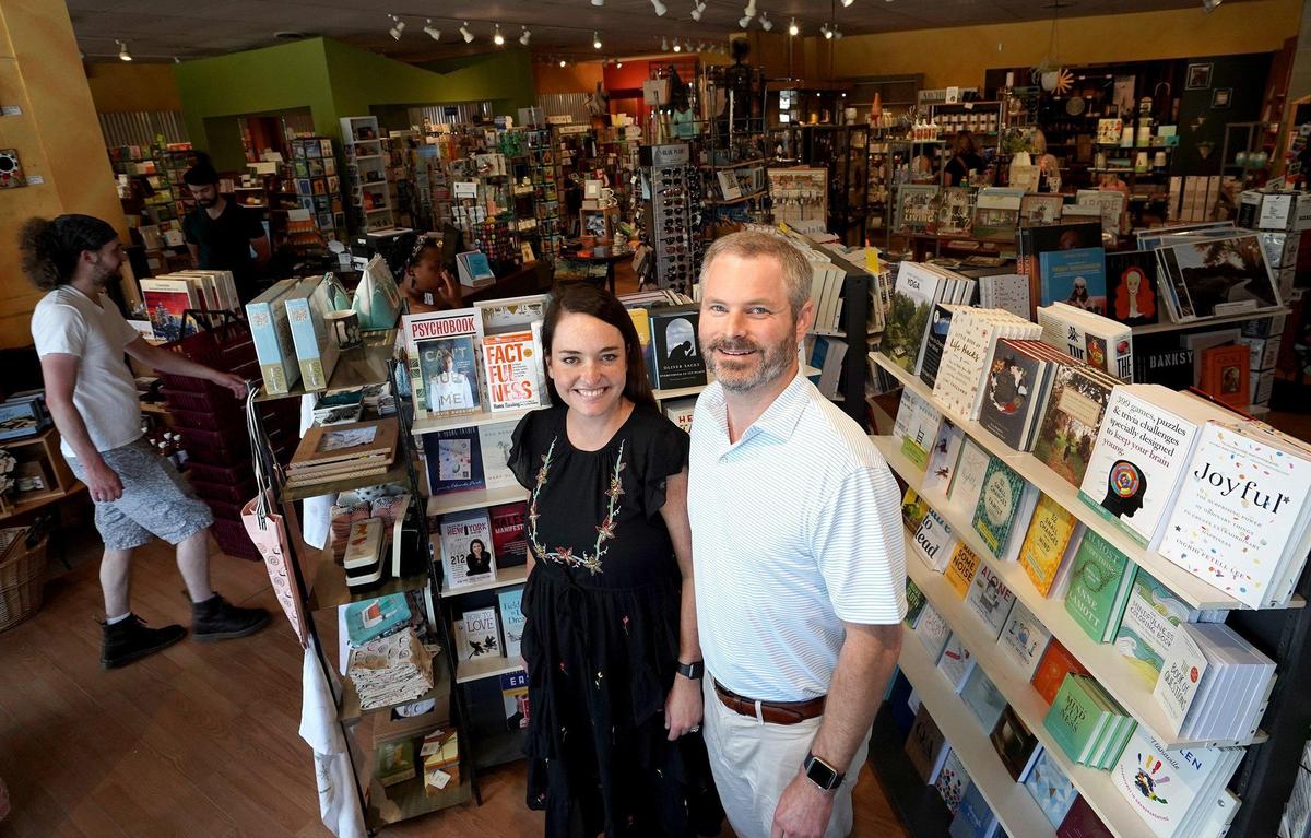Paper Skyscraper owners Sybil Godwin and her husband, Bill Godwin. Tariffs are forcing some of Paper Skyscraper’s vendors to shift toward U.S. goods, said Bill Godwin.