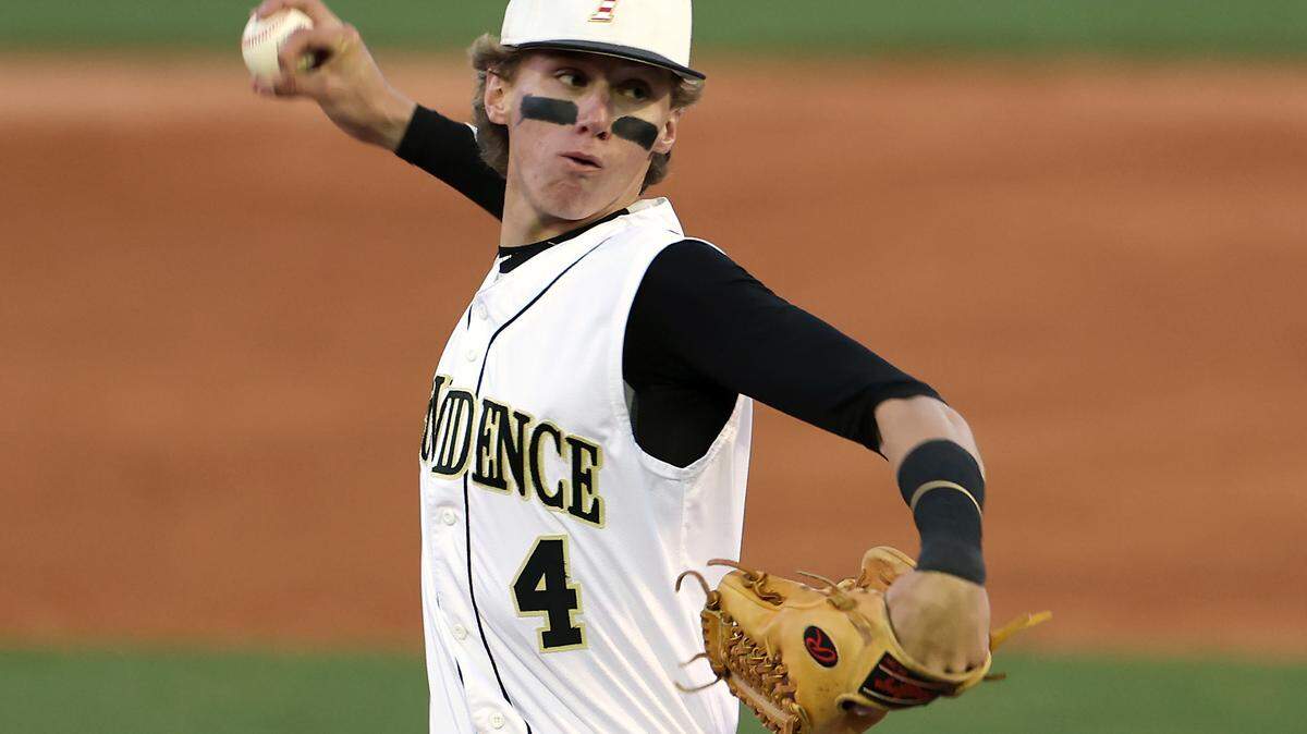 Providence Panthers pitcher Brady Thompson delivers a pitch to a Hopewell batter during action on Friday, April 12, 2024.