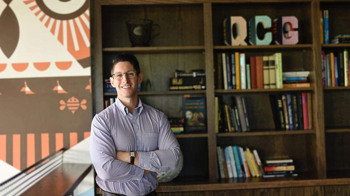 Ryan Wishart, shown here at Queen City Grounds, is a psychotherapist with a private practice in Charlotte.