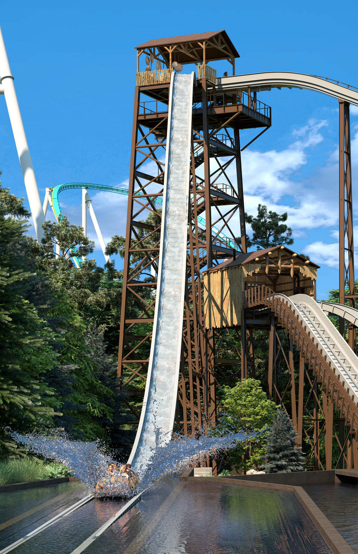 This is what the splashdown will look like on Carowinds’ new log flume ride.