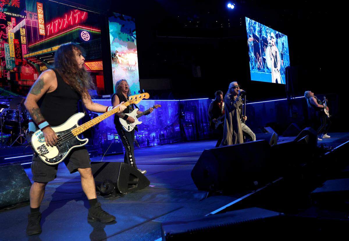 Iron Maiden performs in Charlotte during the band’s The Future Past Tour.