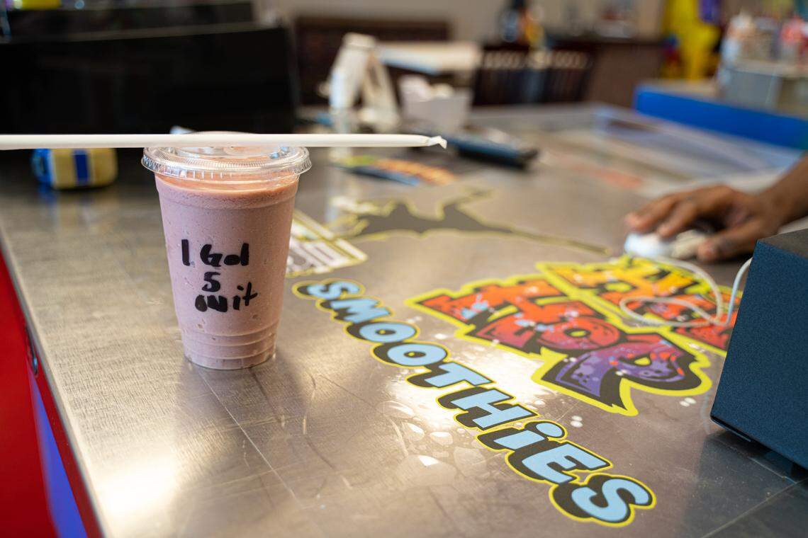 Hip Hop Smoothies has a menu with smoothies called “Gangsta’s Paradise,” “Gin and Juice” and “I Got 5 On It” and more.
