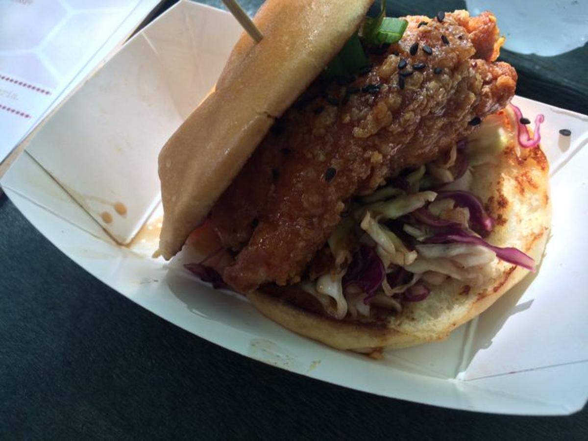 Street Spice’s Korean fried chicken sandwich.