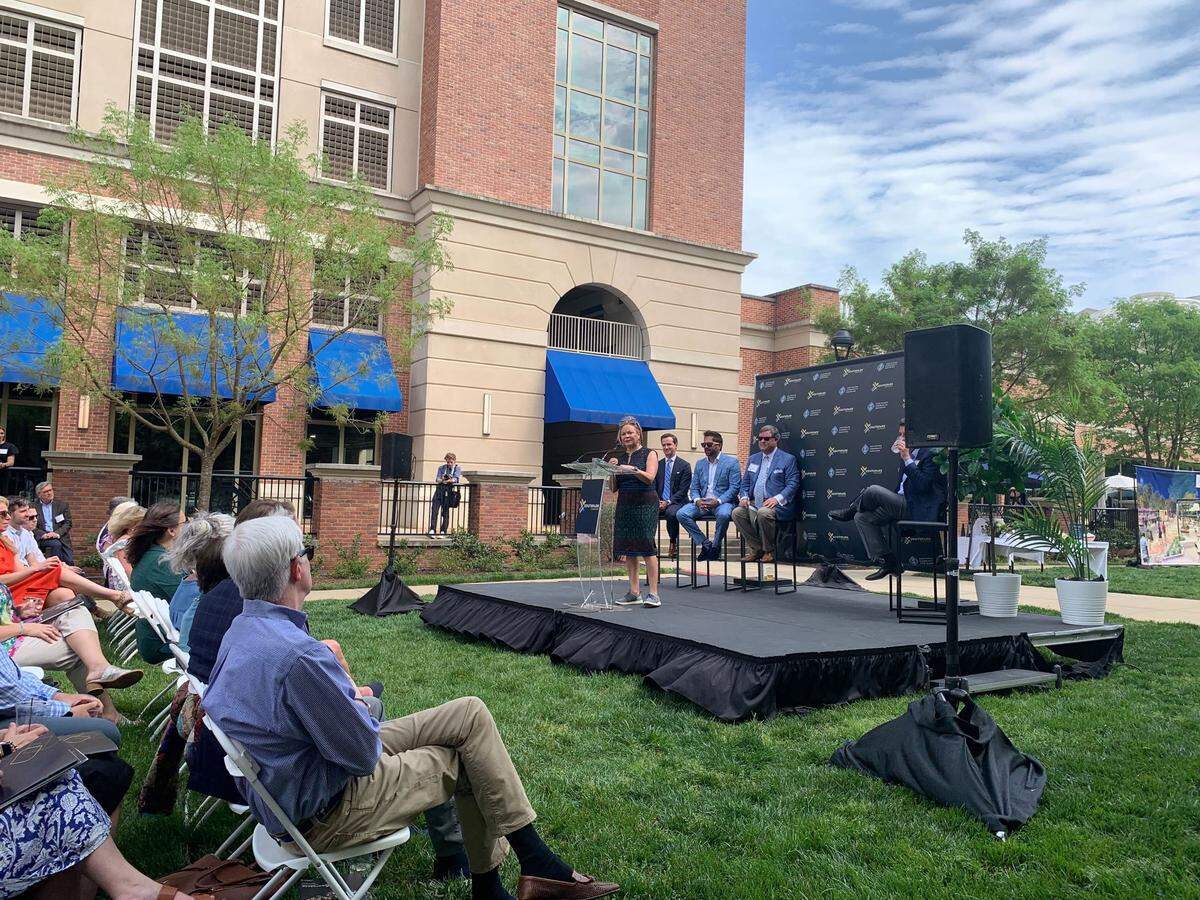 Charlotte Mayor Vi Lyles speaks Tuesday during an announcement for a SouthPark Forward 2035 Vision Plan, which wants to spend $250 million over the next 10 years on projects such as new parks and more abundant transportation options.