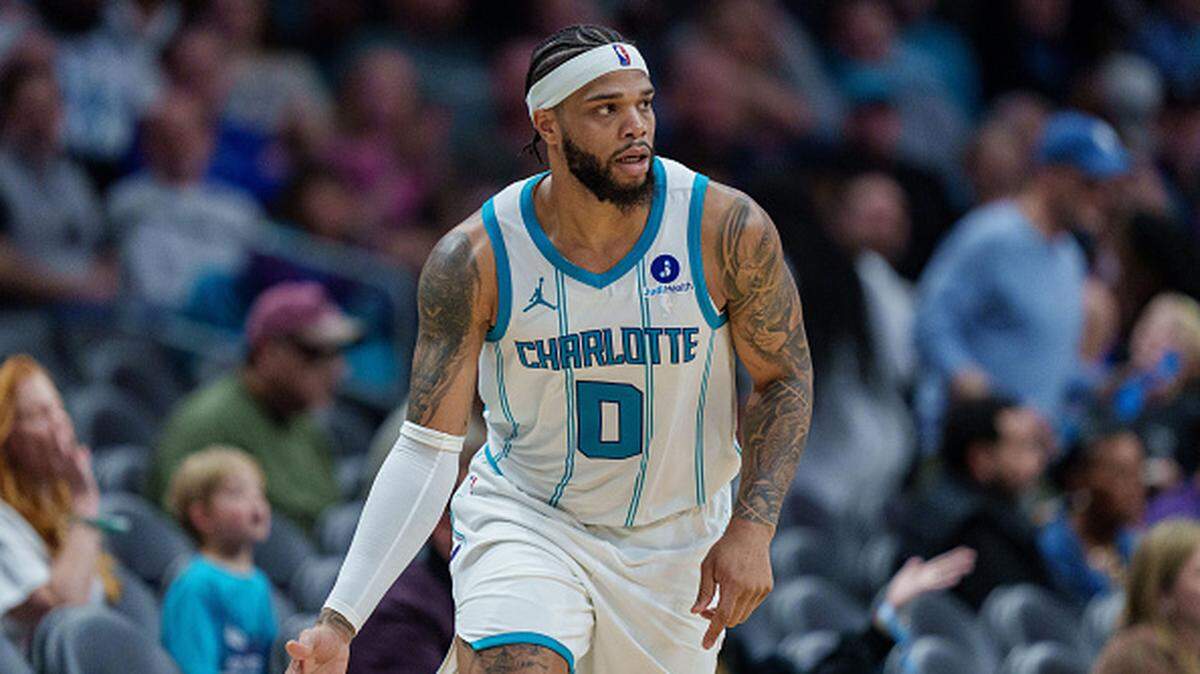 Miles Bridges of the Charlotte Hornets reacts.