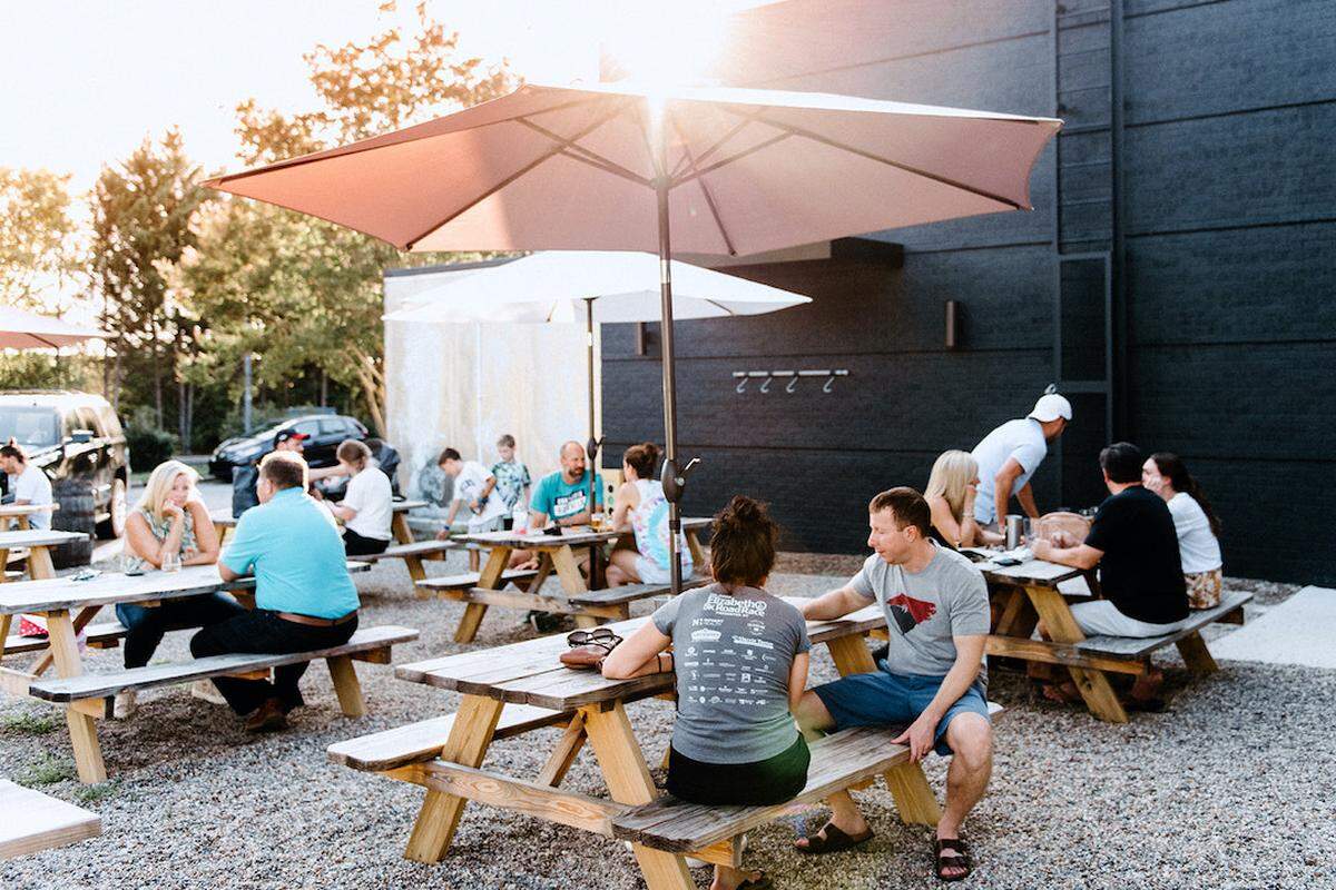Shop a local market and enjoy brews on the patio at Vaulted Oak Brewing.
