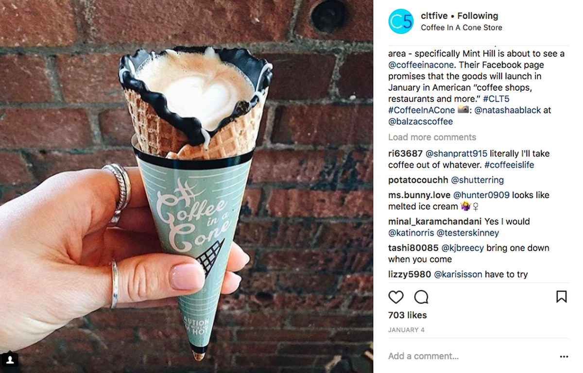 Coffee in a cone