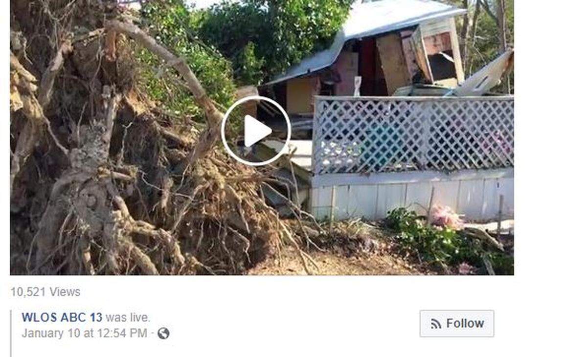 A massive tree sliced a North Carolina mountain home in half, trapping a 6-year-old boy for 90 minutes, police in the town of Black Mountain said.