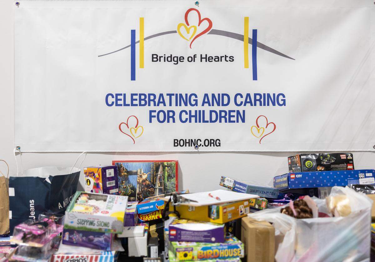 Bridge of Hearts in Mooresville, N.C., on Tuesday, December 9, 2025. The organization annually provides birthday gifts and health and hygiene kits to about 1,000 unhoused and impoverished children, and nursery items to pregnant teens.
