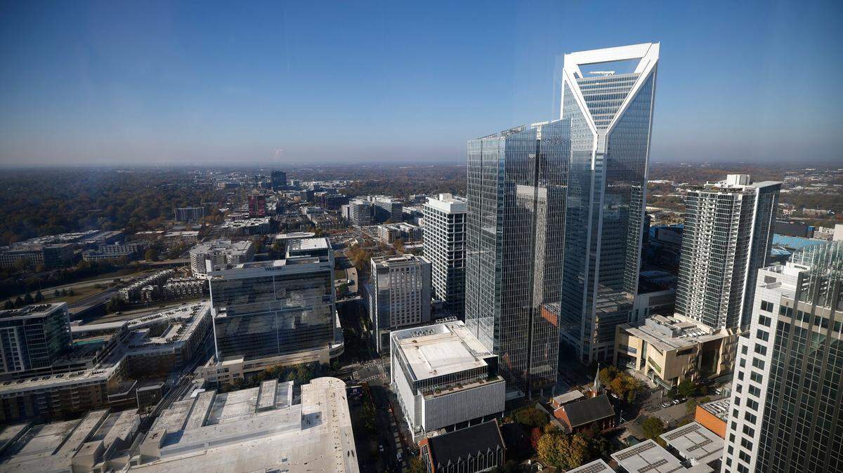 Views of the Duke Energy Center from One Wells Fargo Center in uptown Charlotte,  N.C., Thursday, Nov. 3, 2022. 