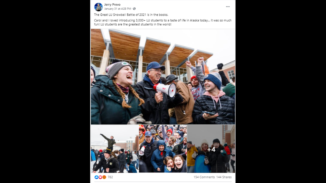 President Jerry Prevo said in a statement issued Tuesday that staging the event without masks was a mistake.