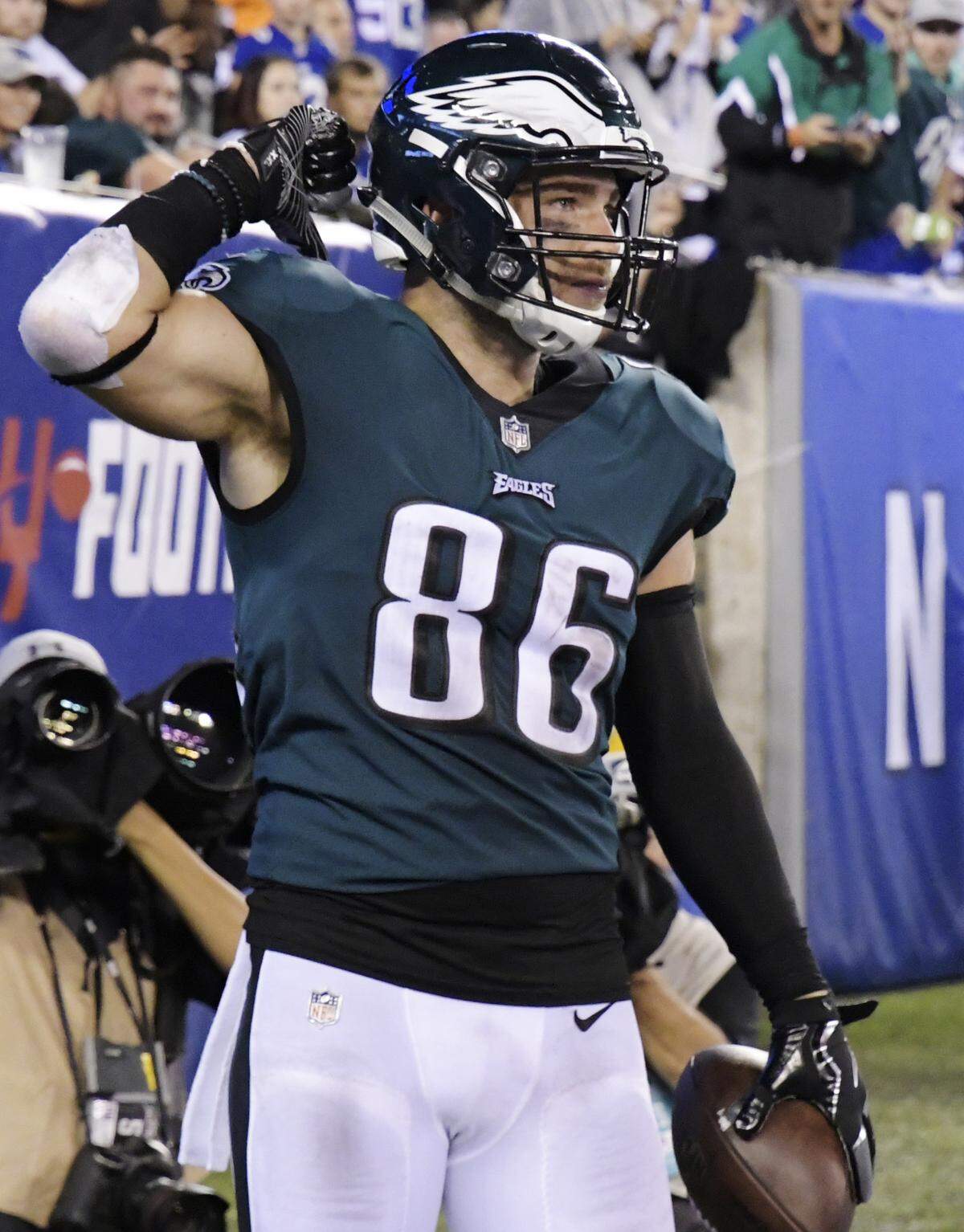 Philadelphia Eagles’ tight end Zach Ertz leads all non-wide receivers in receptions this season with 48.