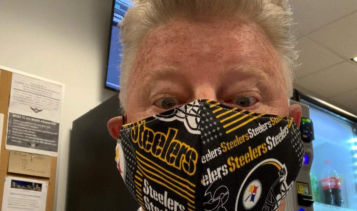 Mark Thacker got his homemade mask from a friend.