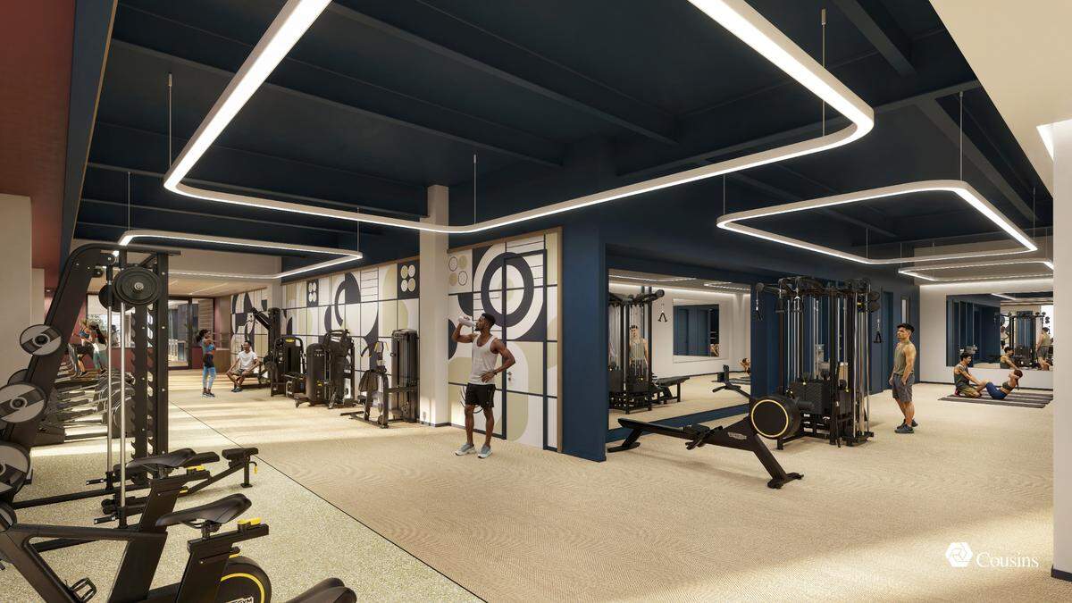 Rendering of the new fitness center at 550 South