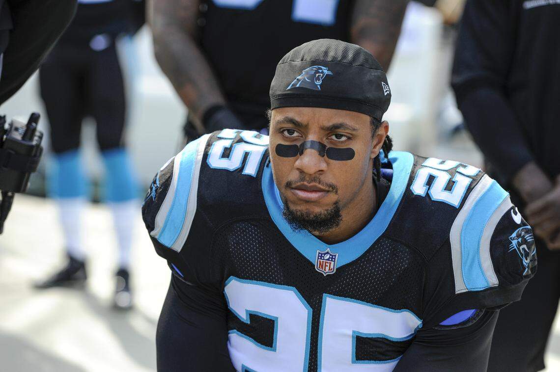 Carolina Panthers safety Eric Reid (25) is one of the team’s more outspoken players, but he also will set the tone for a still-growing secondary.