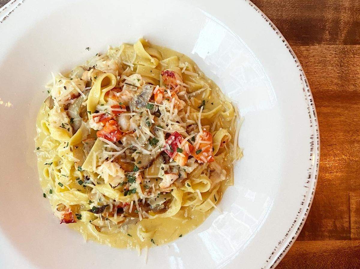 Recreate Crepe Cellar Kitchen & Pub’s lobster pasta on a virtual date from home.