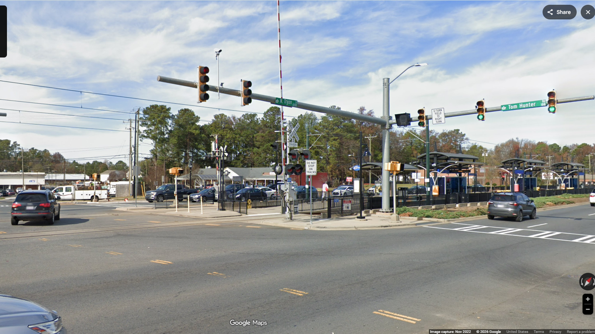 The shooting happened around 2:30 p.m. in the 100 block of Tom Hunter Road near North Tryon Street, CMPD says.