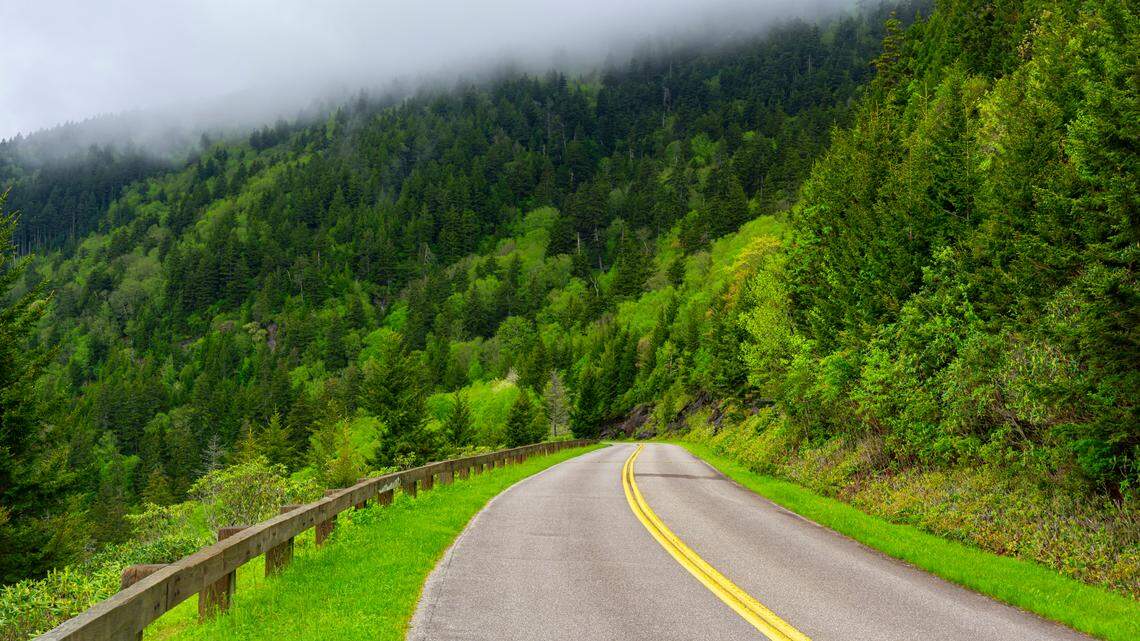 A motorcyclist died along the Blue Ridge Parkway in North Carolina, officials said.