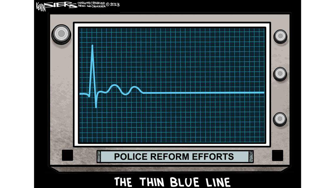 Kevin Siers cartoon: The Thin Blue Line