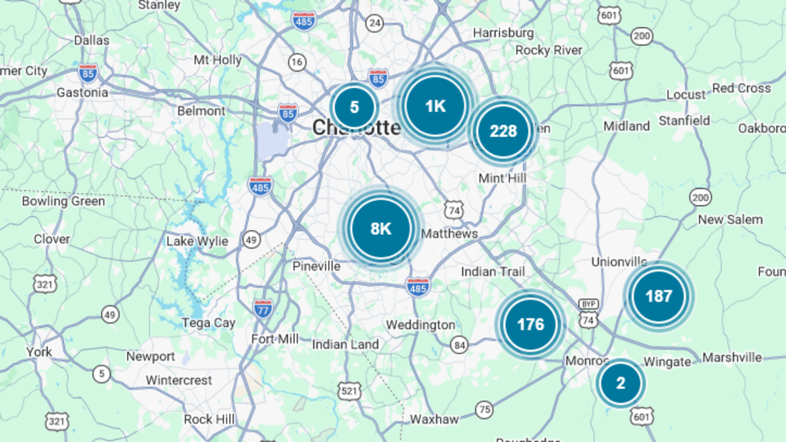 10,000 customers remain without power in Charlotte after storms, Duke Energy says