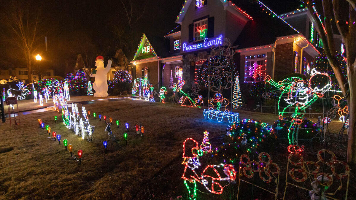 The Montgomery home at 1007 Mapesbury Lane in Waxhaw won CharlotteFive’s holiday lights contest in 2022.