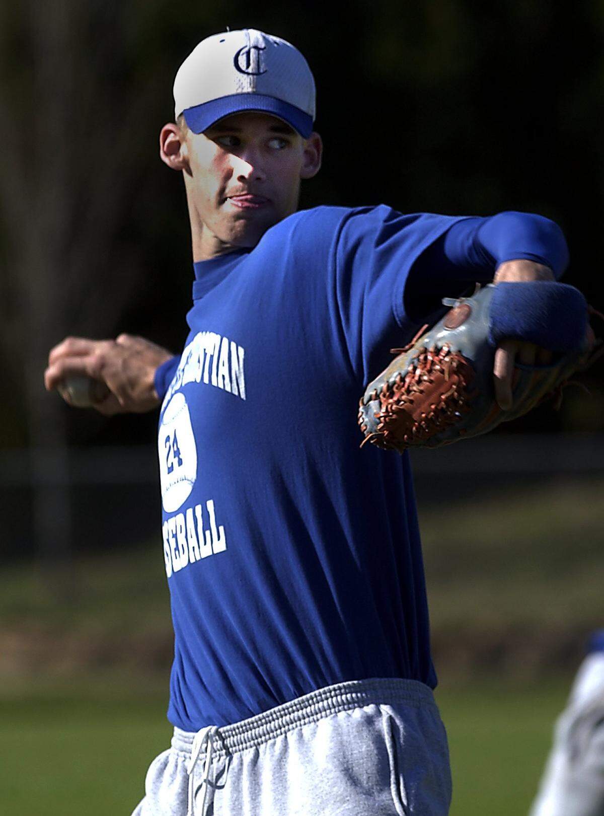 Charlotte Christian pitcher Daniel Bard in 2002. 