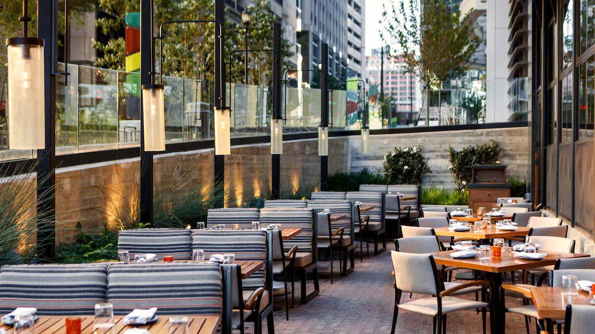 Angeline’s is among the restaurants in uptown Charlotte with patio seating available.