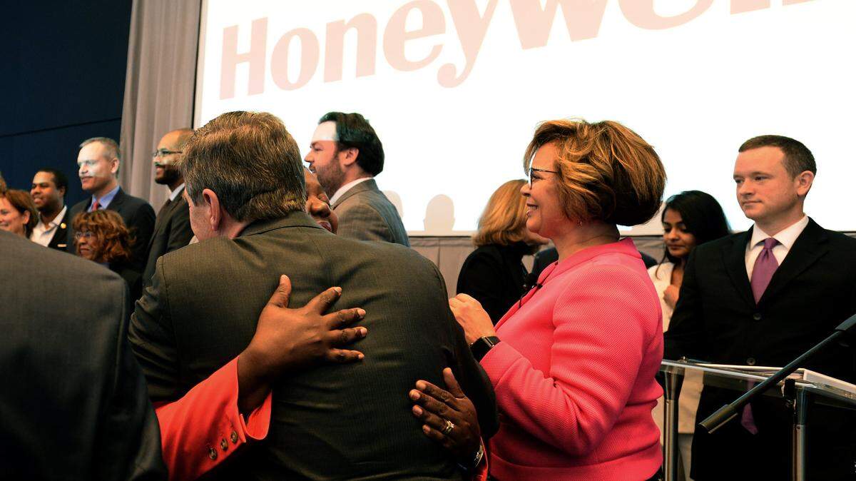 Charlotte Mayor Vi Lyles after an uptown announcement Nov. 30 that Fortune 100 company Honeywell is bringing its headquarters to Charlotte.