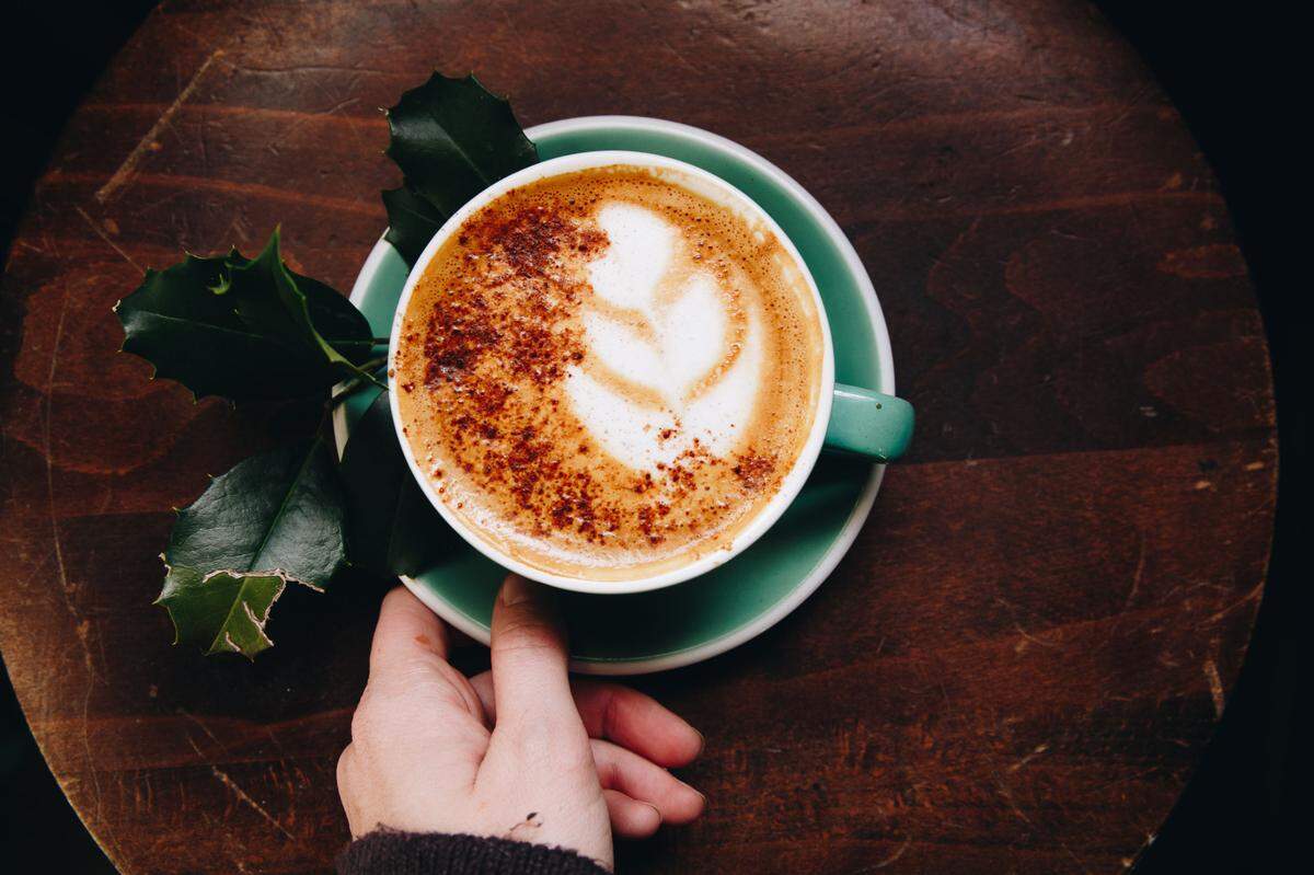 The Winter Spice Latte at Summit Coffee Co. is topped with sugar and spice dust. 