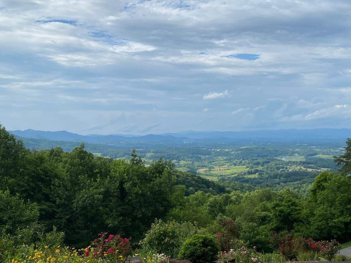 A mountain view from the front yard of Sara Murphy’s Leicester home.