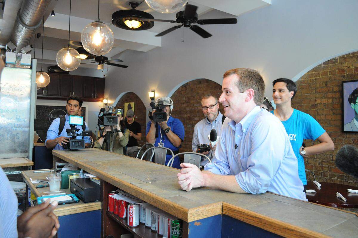 Dan McCready at Fayetteville’s Blue Moon Cafe.