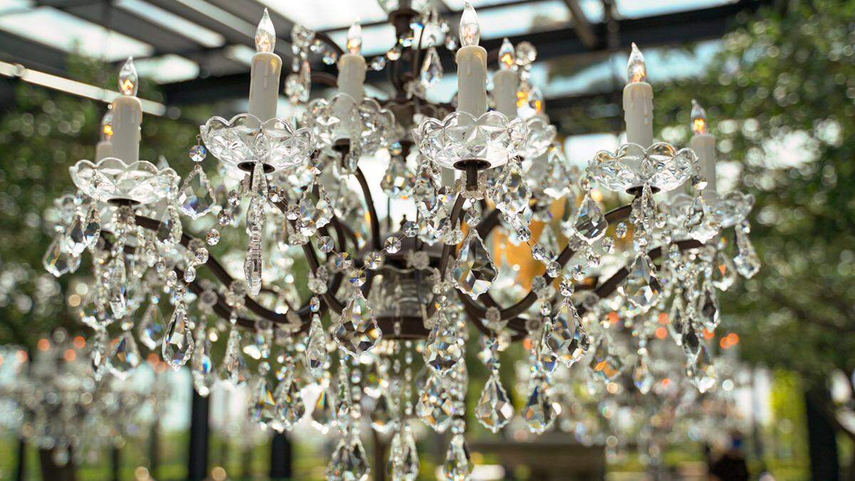 Restoration Hardware is full of sparkling chandeliers along with other luxe home decor items.