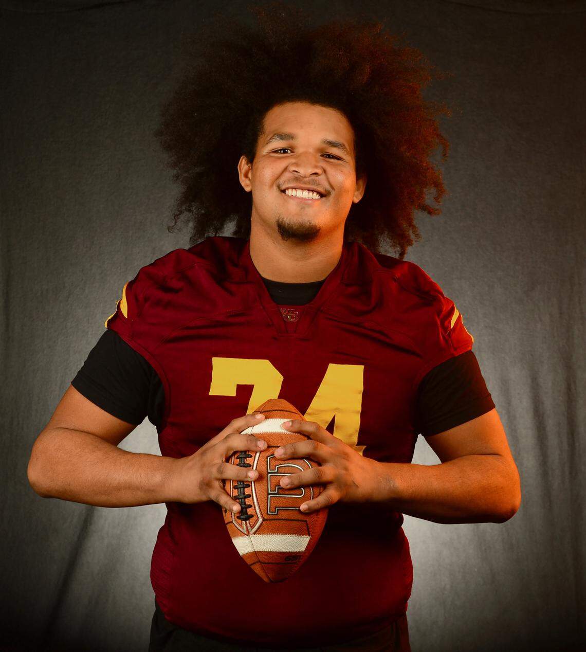 West Charlotte Lions offensive lineman Jorquis Broome on Tuesday, December 9, 2025.