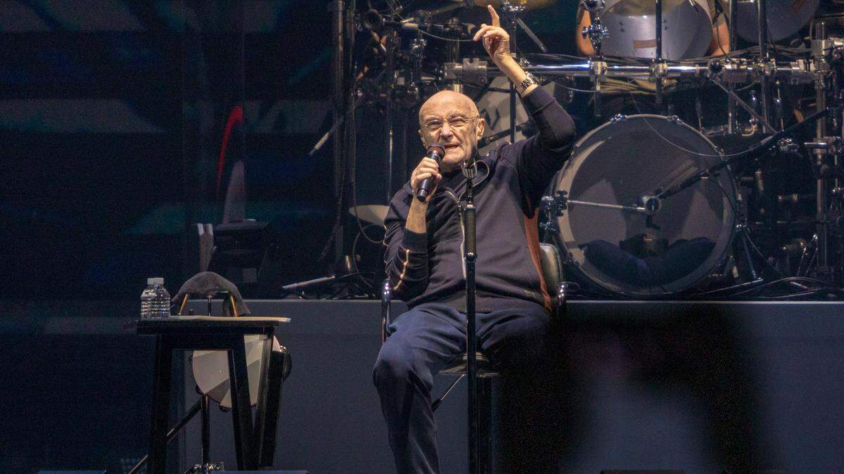 Phil Collins performs with Genesis for ÒThe Last Domino?Ó Tour to the Spectrum Center in Charlotte, NC on Saturday, November 20, 2021. Collins last performed at the Spectrum Center before the Pandemic in September of 2019.