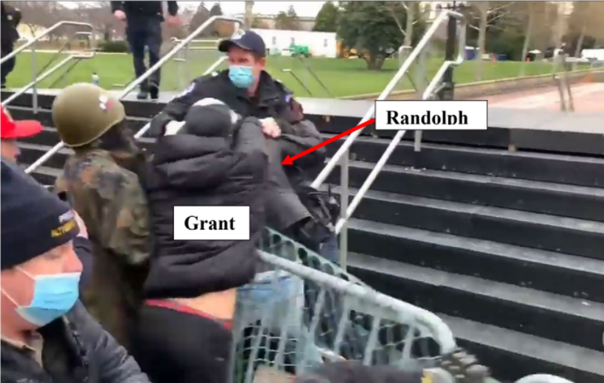 Cary resident James Grant battles police outside the Capitol at the start of the Jan. 6 riot to overturn Donald Trump’s election loss. A federal judge in Washington, D.C., found Grant guilty of multiple felonies and misdemeanors on Friday, Feb. 2, 2024. Grant is among 1,500 people who were pardoned by President Trump in connecting with the Jan. 6 insurrection.