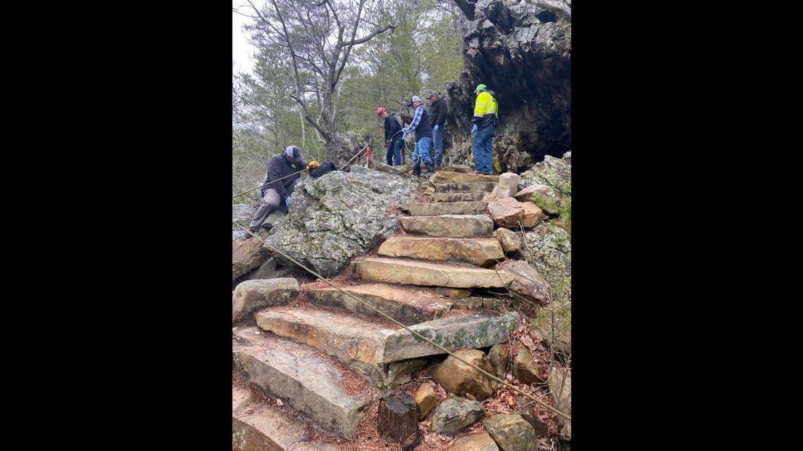 A hiker suffered multiple injuries Sunday during an incident at Hanging Rock State Park, according to the Stokes County Fire & Rescue Association.
