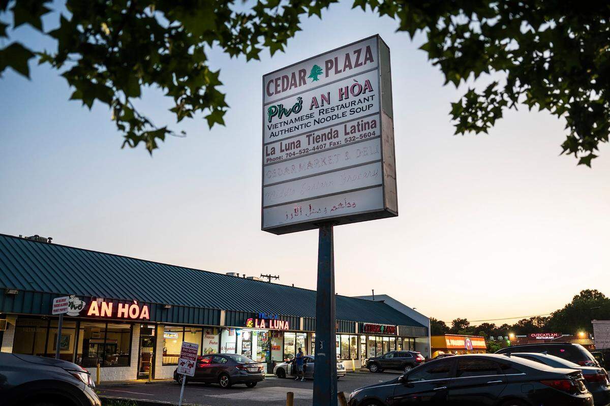 Three businesses from three different cultural backgrounds reside in this small shopping center along Central Avenue; Cedar Land,  a Middle Eastern deli and grocery; La Luna Tienda, a Latino market and convenience store; and Pho Anh Hot, a Vietnamese pho restaurant. Although they comes from different countries and traditions, they work together as they serve the community around them.